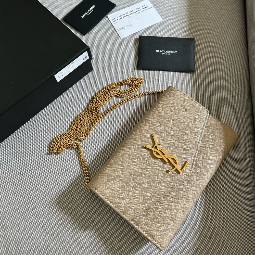 Saint Laurent Chain Wallet Uptown YSL Logo Bag